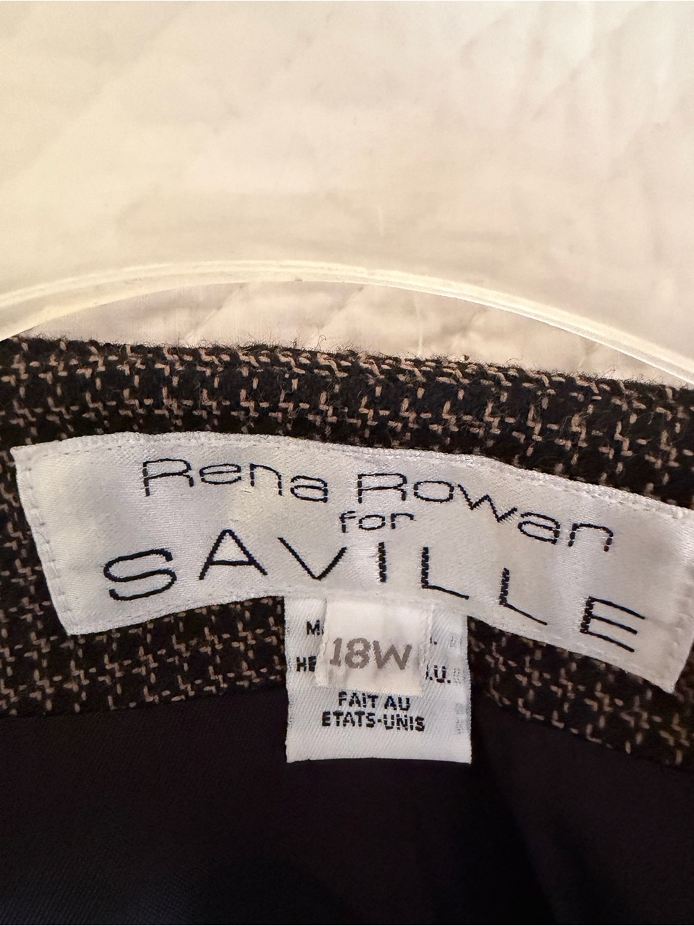 Saville -Rena Rowan 90s Brown/black tweed jacket sz 18W .. made in USA πΊπΈ - Picture 3 of 12